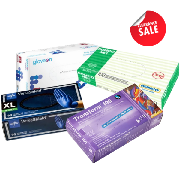Nitrile Exam Gloves CLEARANCE BUNDLE (10 Boxes/CS) Assorted Brands/Sizes
