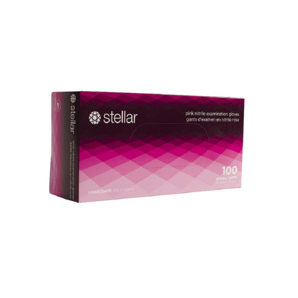 Stellar Pink Nitrile Examination Gloves, 3 MIL (10 Boxes/CS) (100 Gloves/BX)