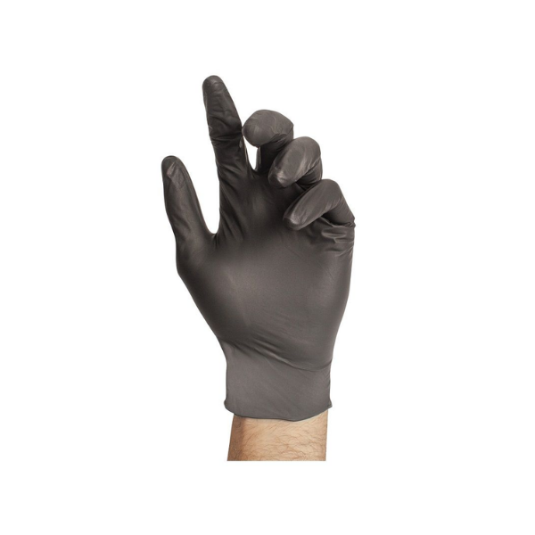Stellar Plus Black Nitrile Examination Gloves, 6 MIL (10 Boxes/CS) (100 Gloves/BX)
