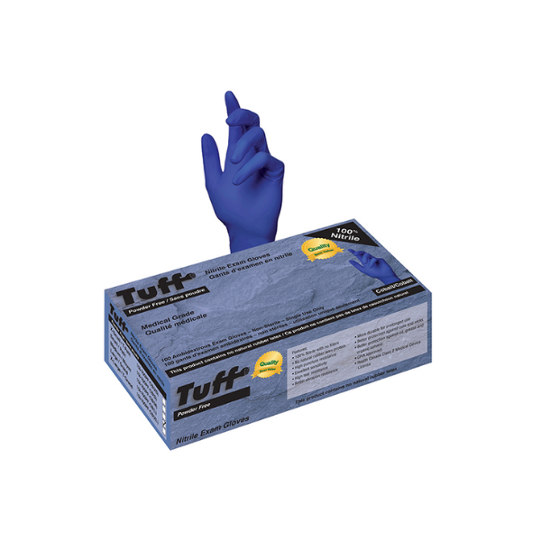Tuff Cobalt Blue Nitrile Exam Gloves, 5 MIL, S (10 Boxes/CS) (100 Gloves/BX)