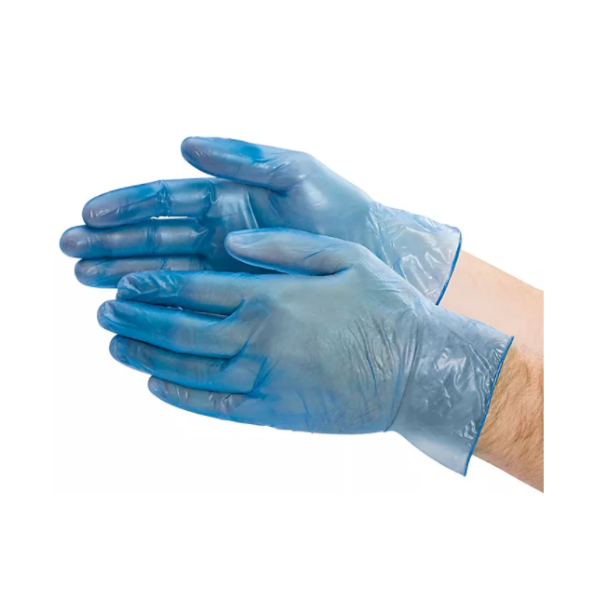 Uline Vinyl Food Service Gloves, Blue, Powdered, L (10 Boxes/Case)